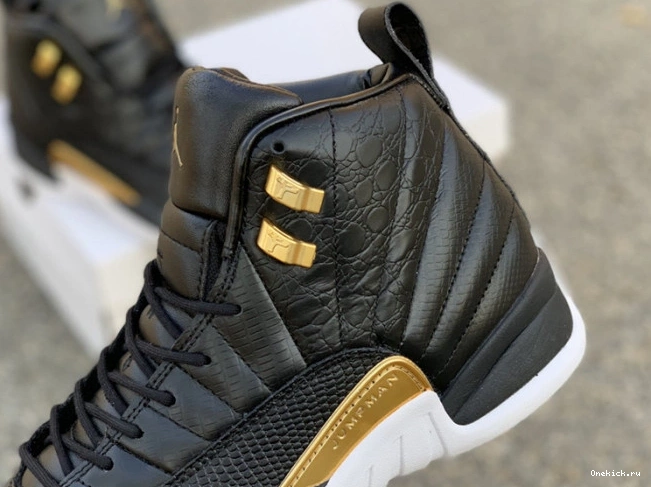 One Kick 'Reptile' Metallic AO6068-007 Air Jordan Retro 12 Gold-White Black 0725